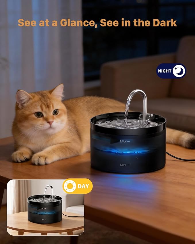 Cat Water Fountain Pet Fountain: 67oz/2L Cat Water Dispenser - Image 4