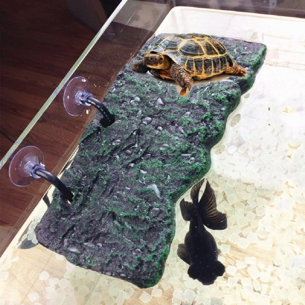 Minidiva Turtle Platform, Floating Pier Rectangular Terrapin Dock PU Foam Aquarium Float Decor Basque Terrace Climb Brazilian Tortoise, Turtle Less Than 550g