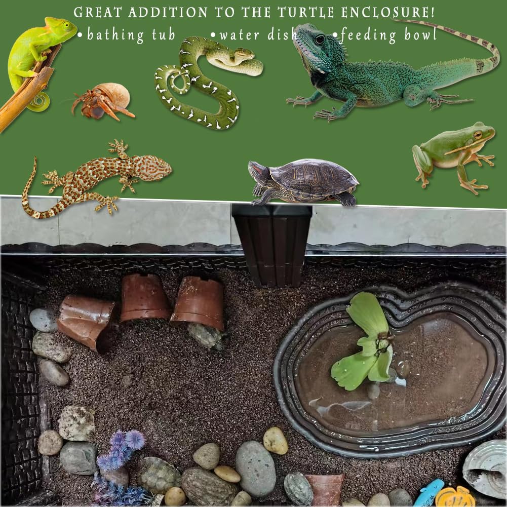 Reptile Bathing Pool for Turtle Salamander Bearded Dragon Lizard