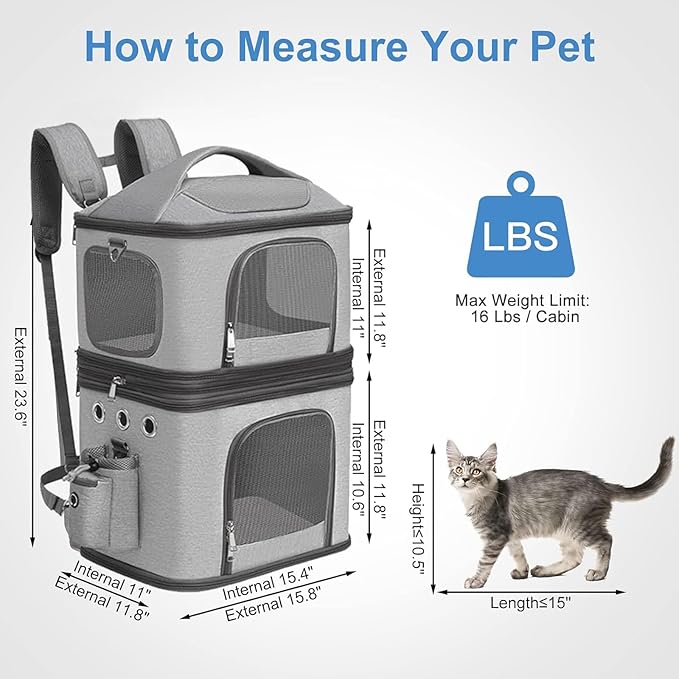 Detachable Double Pet Carrier Backpack - Image 3