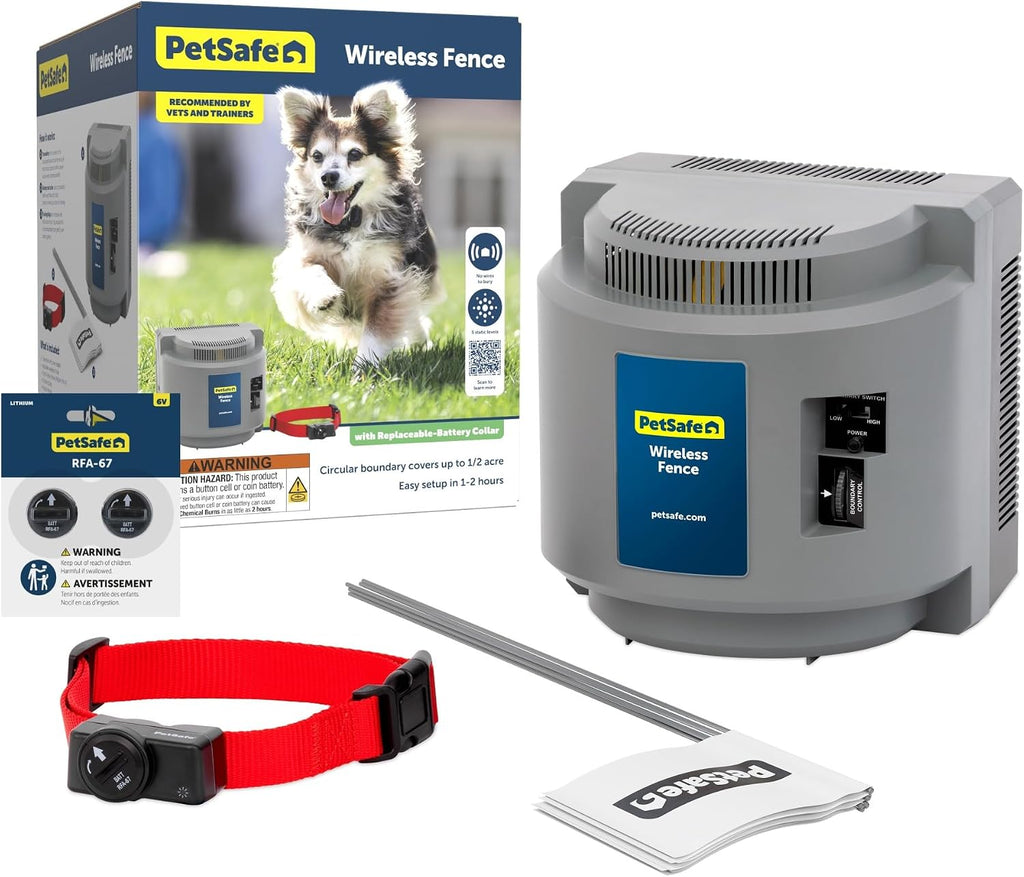 PetSafe Wireless Pet Containment System with 2 Replacement Collar Batteries