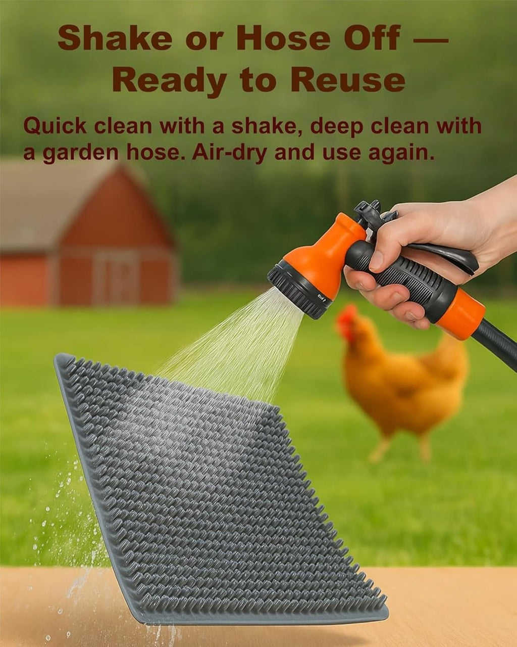 Chicken Nesting Pads 4-Pack, Washable & Reusable, 13 x 11 in, Grey