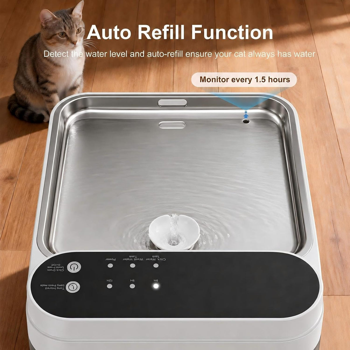 Cat Water Fountain No Filter Wastewater Separation Cat Fountain Silent