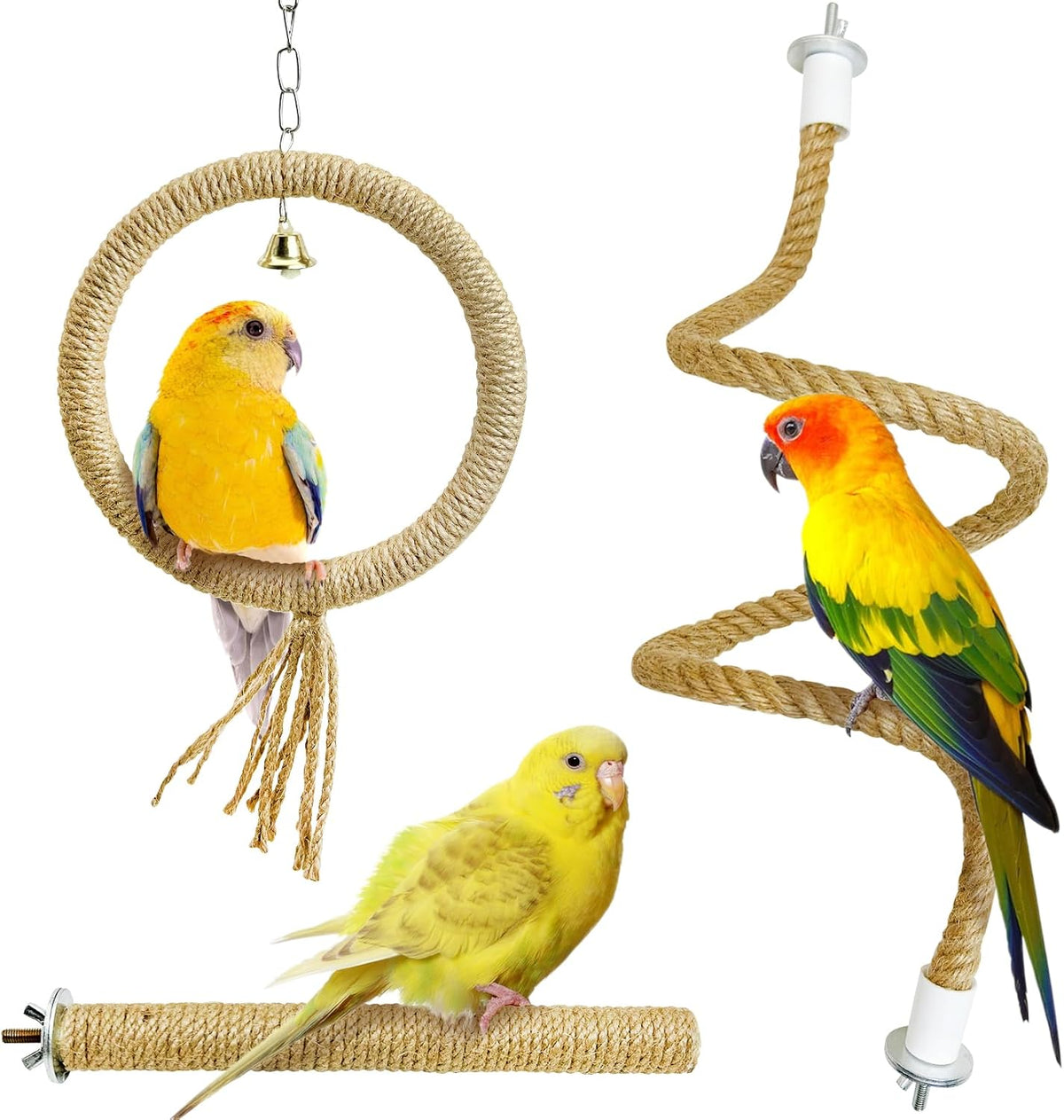 4 Pcs Bendable Bird Rope Perches Parrot Perch Rope Stand
