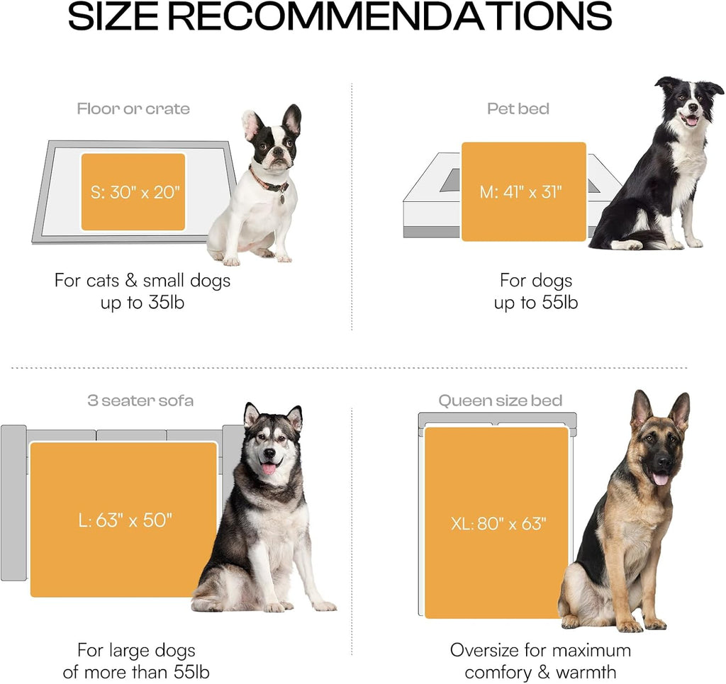 Luciphia Waterproof Pet Blanket for Medium Large Dogs Soft Cat Sherpa Calming Thick Cover Leakproof Cozy Puppy Sofa Bed Car Couch Protector(Beige,41x31 inches)