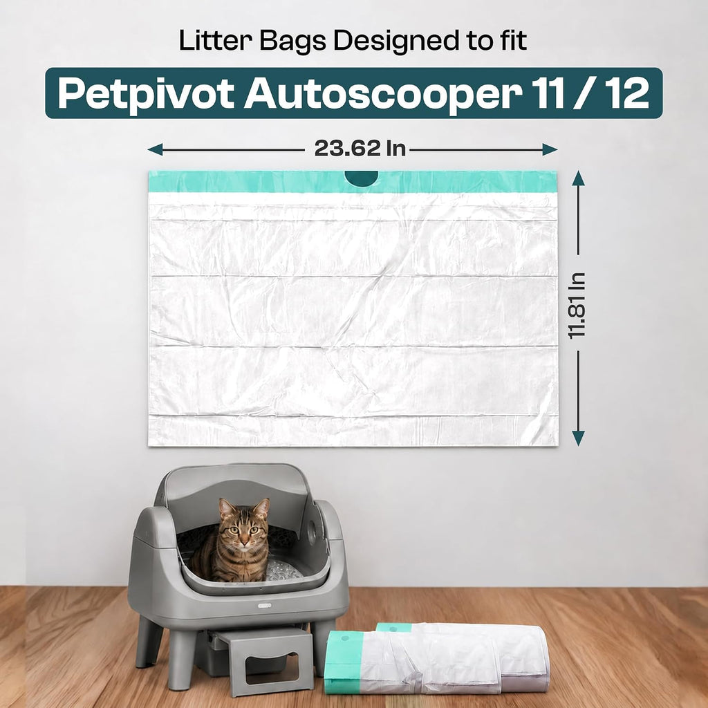 Extra Thick Litter Bags for Petpivot Autoscooper 11/12 Litter Box, 60 Bags