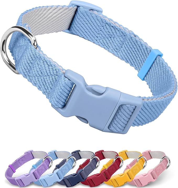 Dynmeow Soft and Breathable Cotton Dog Collar, Durable Adjustable Boy Pet Collar by Dynmeow