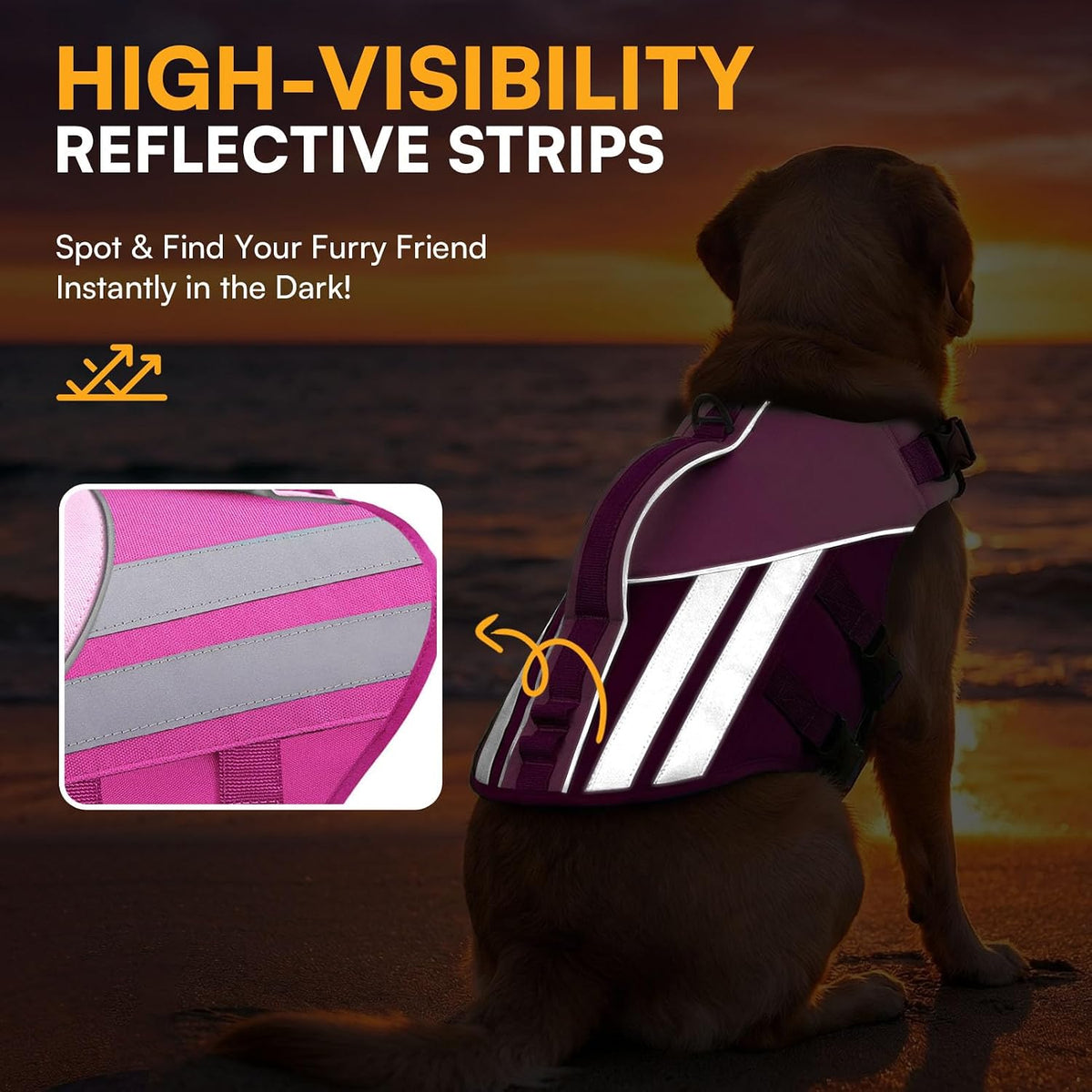Queenmore Small Dog Life Jacket, Lightweight High Buoyancy Dog Life Vest