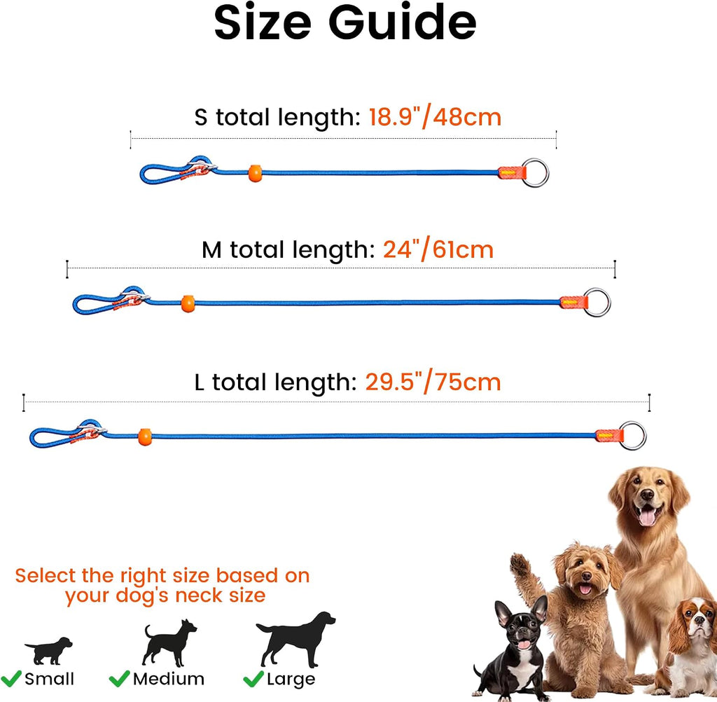 HowGo Slip Collar for Dogs,Adjustable Martingale Collar(Lavender,L)