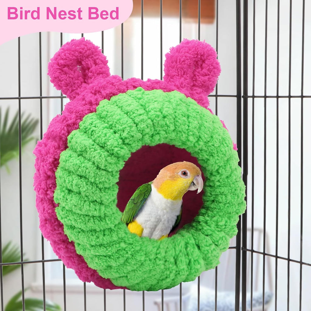 Wontee Bird Nest House with Support Frame for Small Birds, Rose
