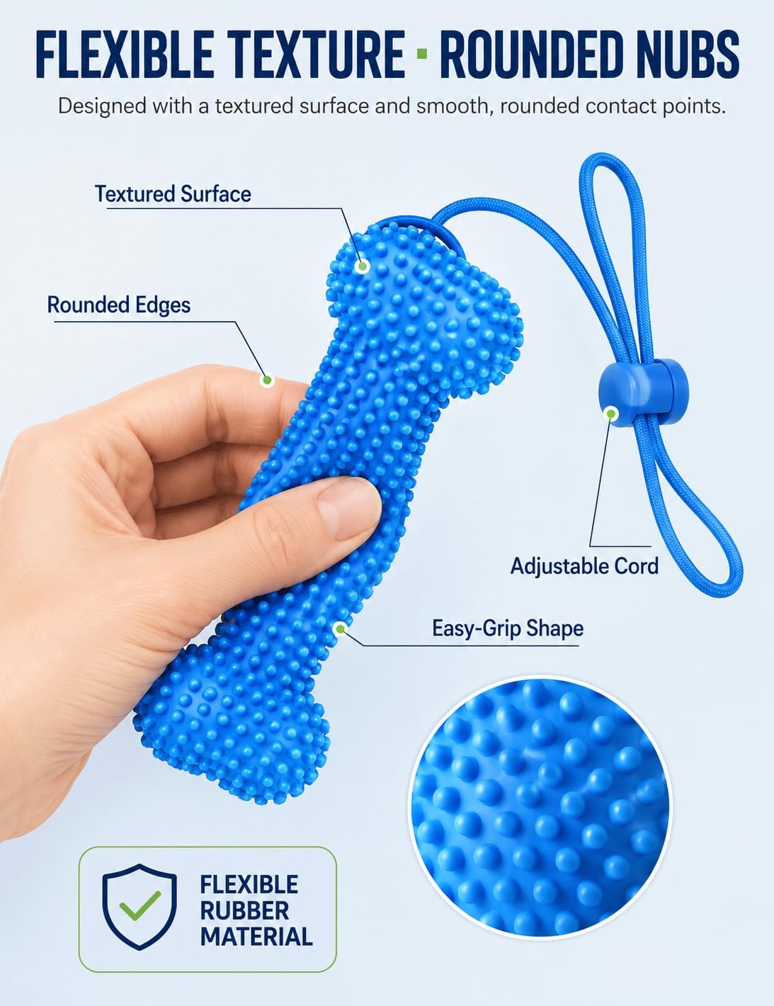 Dual-Action Canine Dental Prop, Bite and Brush Dog Toothbrush Helper with Adjustable Head Strap, Soft Rubber Dog Mouth Opener for Small, Medium and Large Dogs，2