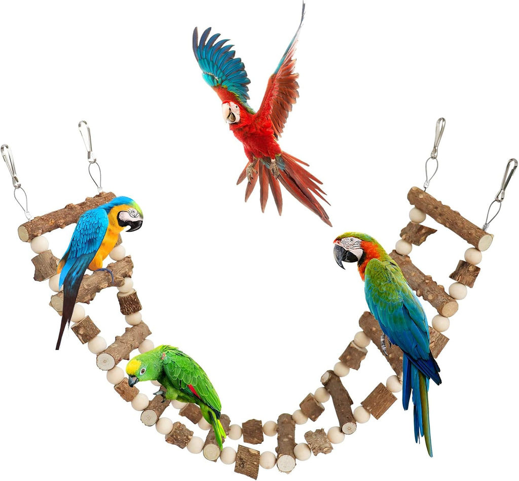Natural Pepper Wood Hanging Pet Bridge & Swing, Rat & Hamster Climbing Toys, Bird Cage Accessories, Suitable for Parrot, Rat, Squirrel, Sugar Gliders