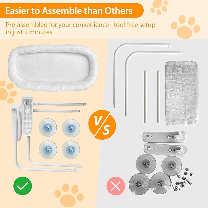 L&W BROS. Cat Window Perch Cushion Bed Cat Hammock - Image 2