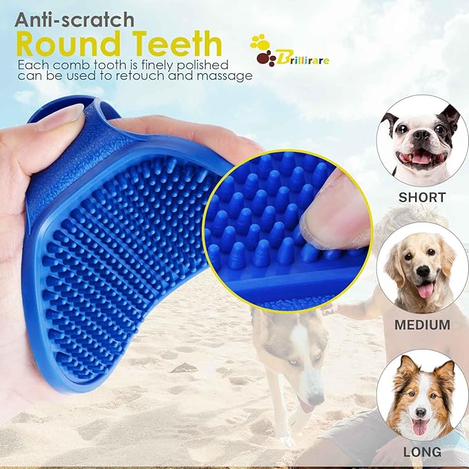 4 Pack Dog Grooming Brush, Premium Soft Silicone Pet Bath Brushes - Image 5