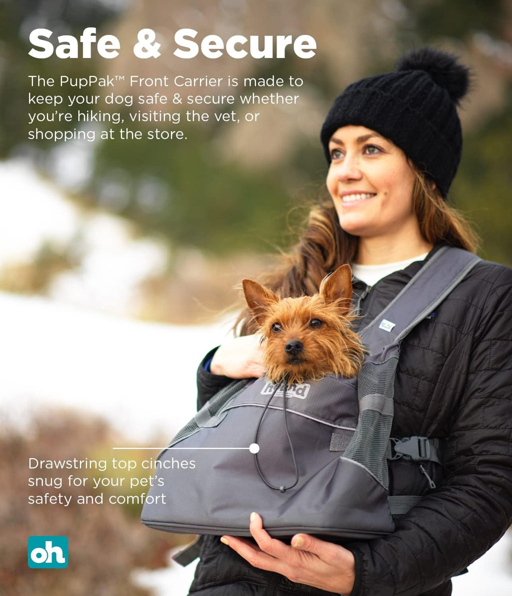 Outward Hound PupPak Dog Front Carrier, Gray, Small, 12" x 11.5" x 7.5"