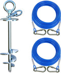 Dog Tie Out Cable and Stake for Yard,with 2x20FT Heavy Duty Cables,360°Swivel Dog Run Anchor- No Tangle,Runner for Yard - Up to 200LBS,Ideal for Outdoor Camping