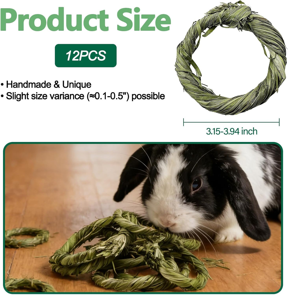 12Pcs Rabbit Timothy Hay Toy Natural Grass Guinea Pig Chew Toys