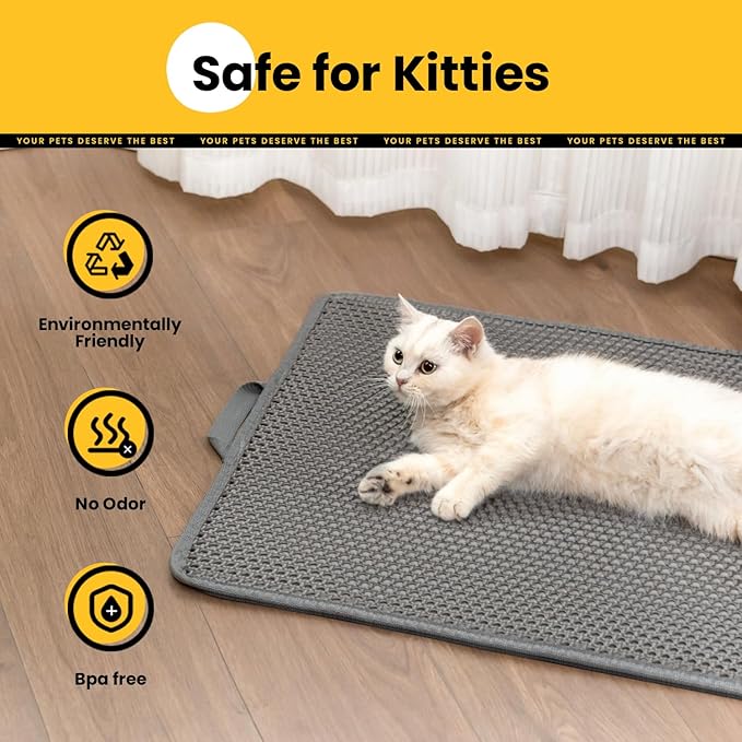 Cat Litter Mat, Upgrade Super Waterproof Back Layer Litter Box Mat, Non Slip - Image 6