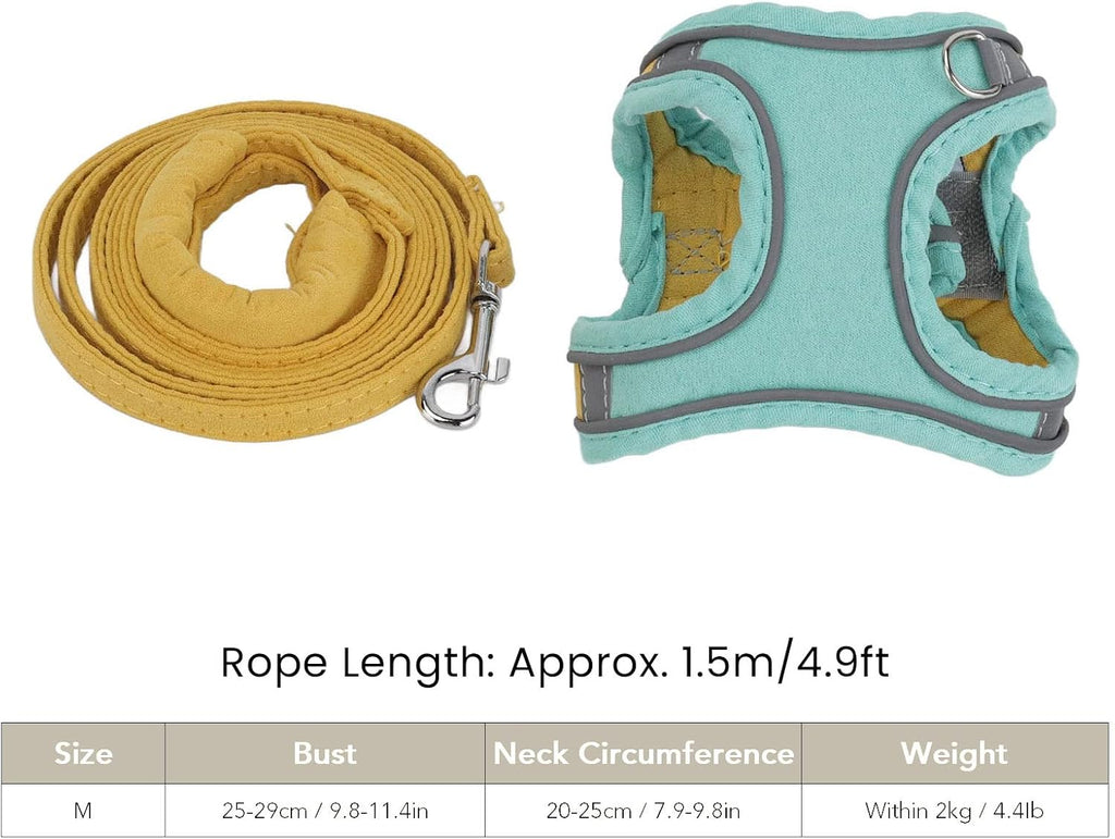 Cat Harness and Leash, Kitten Harness and Leash Set with Lead Kitten Vest Harnesses for Walking Cat Harness Escape Proof for Cats Puppy Small Pet Traveling Hiking (M)