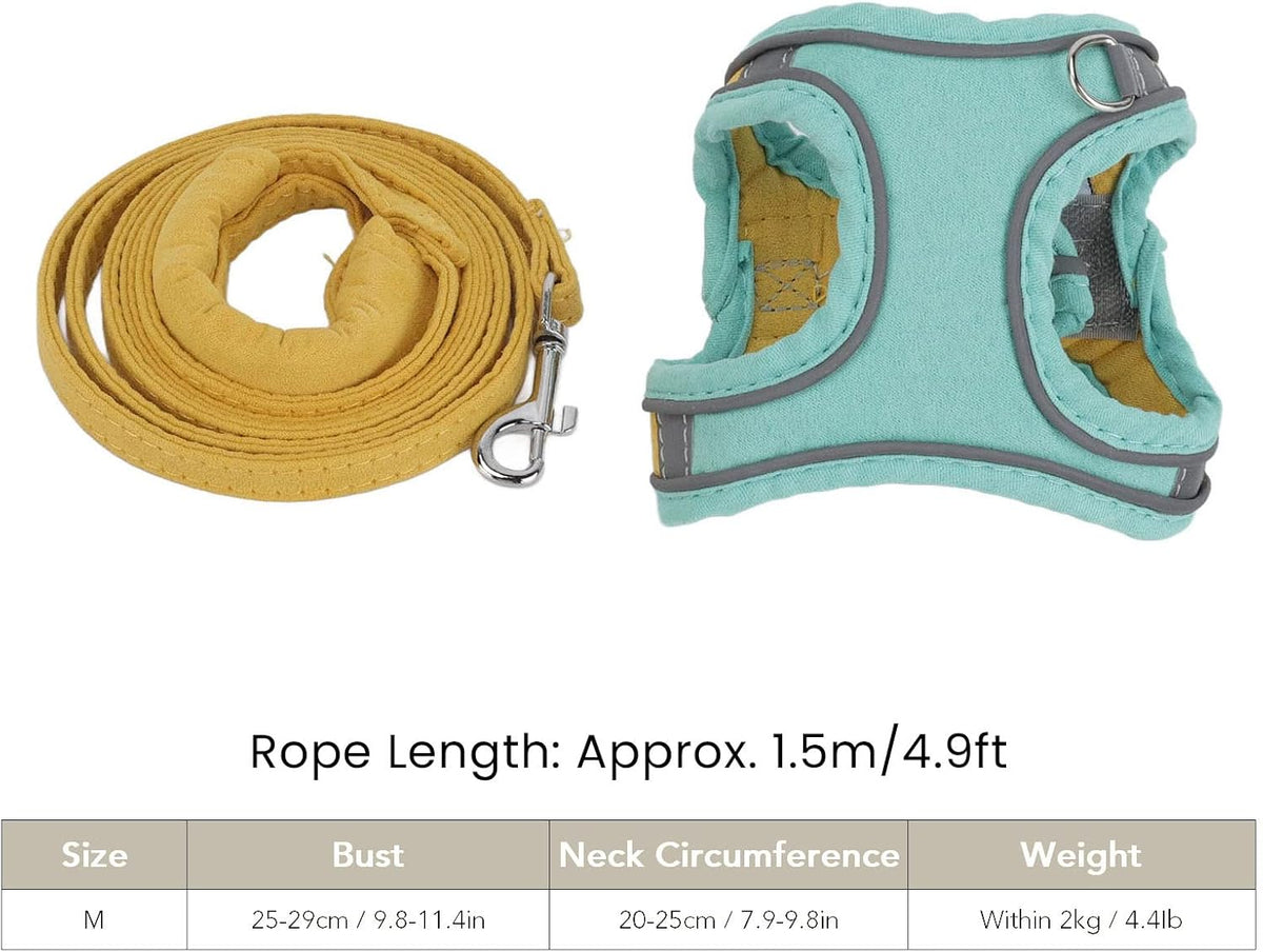 Cat Harness and Leash, Kitten Harness and Leash Set with Lead Kitten Vest Harnesses for Walking Cat Harness Escape Proof for Cats Puppy Small Pet Traveling Hiking (M)