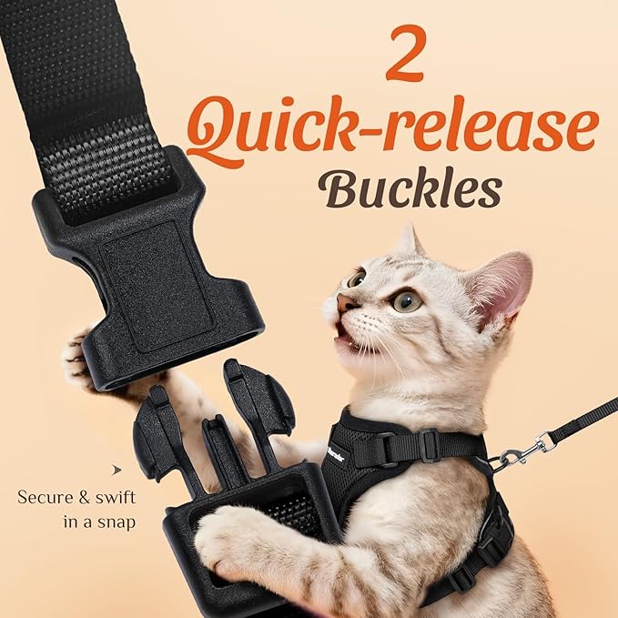 Dooradar Cat Harness and Leash Set, Escape Proof Safe Adjustable Kitten Vest - Image 4