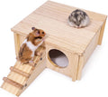 Multi-Chamber Wooden Hamster House Hideout Maze Cage Accessories Decor