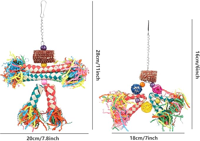 LifeIdeas Bird Shredding Toys, Colorful Bird Foraging Toys - Image 3