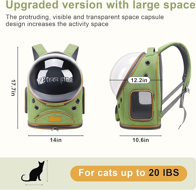 Cat Backpack Carrier, Breathable Cat Bubble Backpack Upgrade Large Space Cat - Image 2