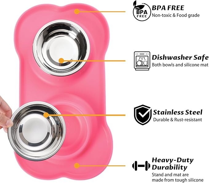 Hubulk Pet Dog Bowls 2 Stainless Steel Dog Bowl - Image 2