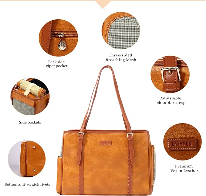 Fashion Dog Purse Pet Carrier Leather Bag - Image 4