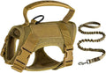 Tactical Cat Harness and Leash Set, Khaki with 2 Embroidered Patches, Escape Proof, Adjustable for Cats, Includes Retractable Leash and Control Handle