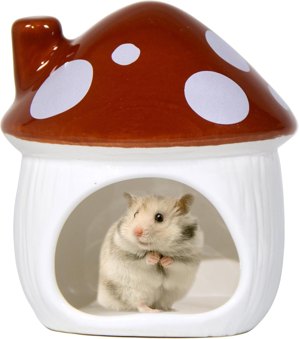 Ceramic Hide Hamster Hideout Small Pets Habitat House Accessories (Brown)