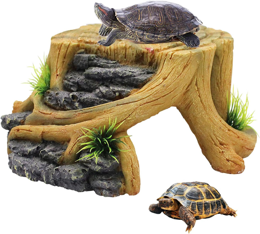 Turtle Basking Platform,Tortoise Resin Resting Reptile Habitat Ornament Aquarium Turtle Tank Decorations Reptile Hide Floating Ledge Resting Terrace for Turtles,Bearded Dragons,Lizard,Newts (Shape 2)