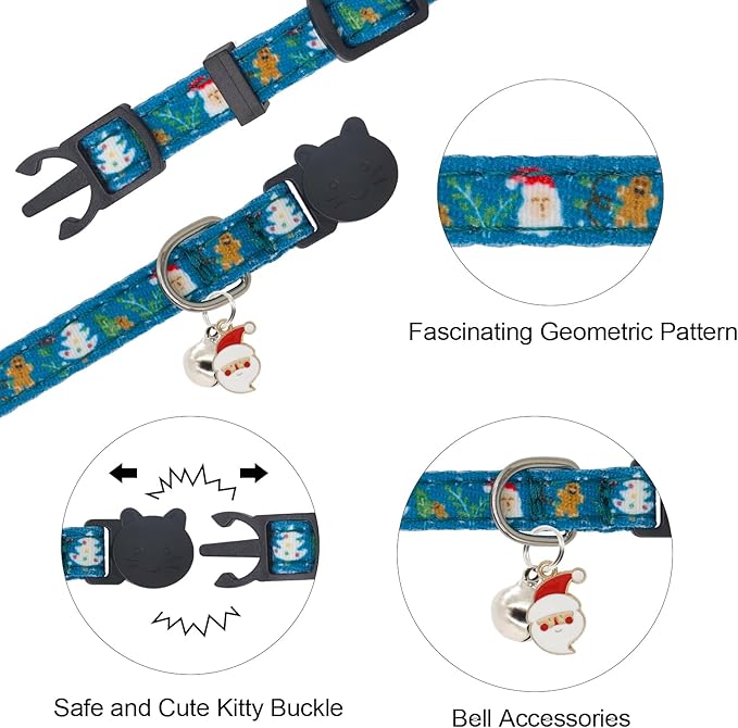 Christmas Cat Collar, Cotton 2 Pack Cat Collar - Image 5