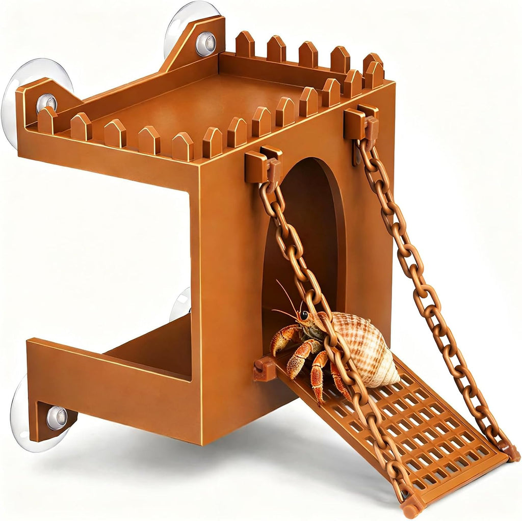 Hermit Crab Climbing Wall Foraging Cave Hermit Crab Accessories Climbing Toy Viewing Moist Hideaway Tank Enrichment Decor for Crabs Parrots Lizards Chameleon Reptiles