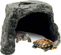 BNOSDM Reptile Hideout,Tortoise Hide Cave,Resin Rock,Bearded Dragon Hideaway,Turtle Basking Platform,Reptiles Habitat Decor Tank Accessories for Lizards Gecko Snakes Chameleon Frogs
