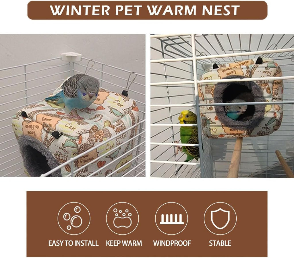 Bird Hammock Bed - Plush Nest for Parakeet Cockatiel Conure Lovebird etc