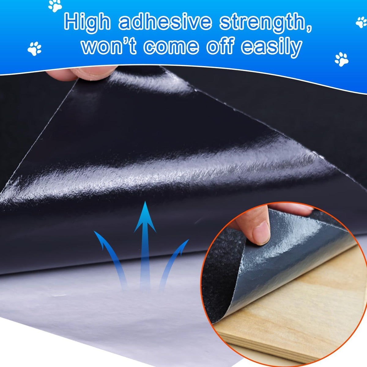 Dog Scratch Board,Dog Door Scratch Protector,Black, 10in×12.5ft