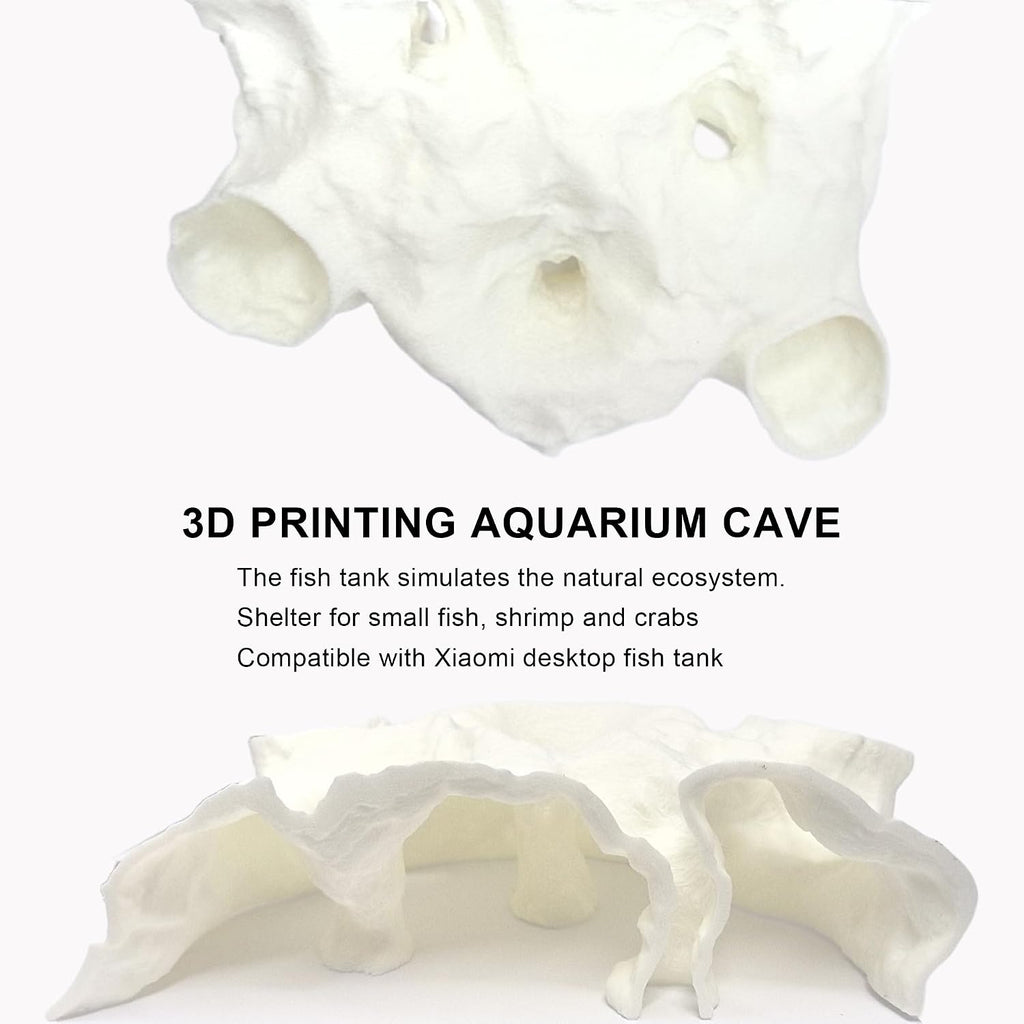 LIYAOLI Aquarium Ornaments Cave Tunnel with Viewing Ports | Fish Tank Decoration Hideout for Pleco, Shrimp & Corydoras | Substrate-Friendly Design & Sinking Base (S - White)