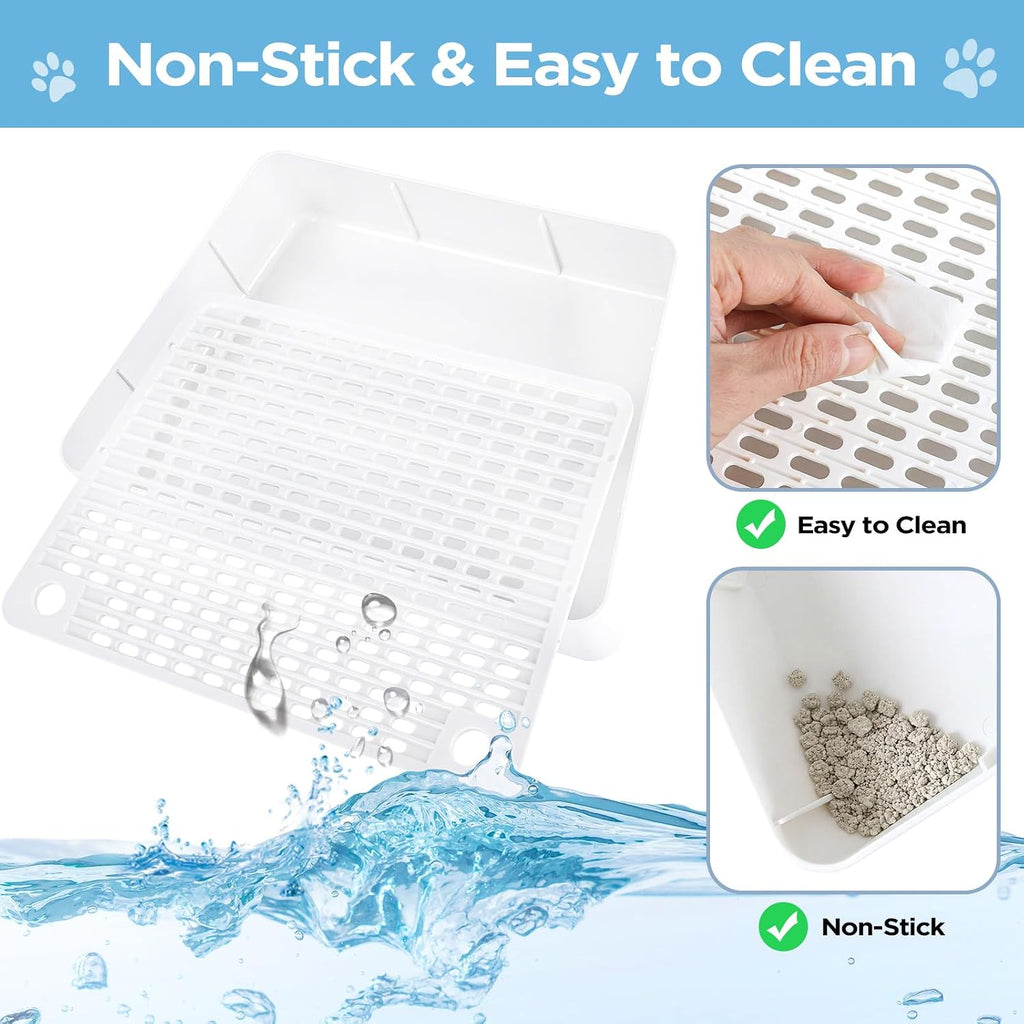 Adjustable Litter Box Step, Cat Ramp for Litter Box, 2 Steps, White