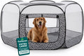 FurHaven Soft-Sided Dog & Cat Playpen, Portable Foldable Indoor & Outdoor Pet Playpen with Mesh Windows & Zippered Door, Gray Pebbles, Extra Large