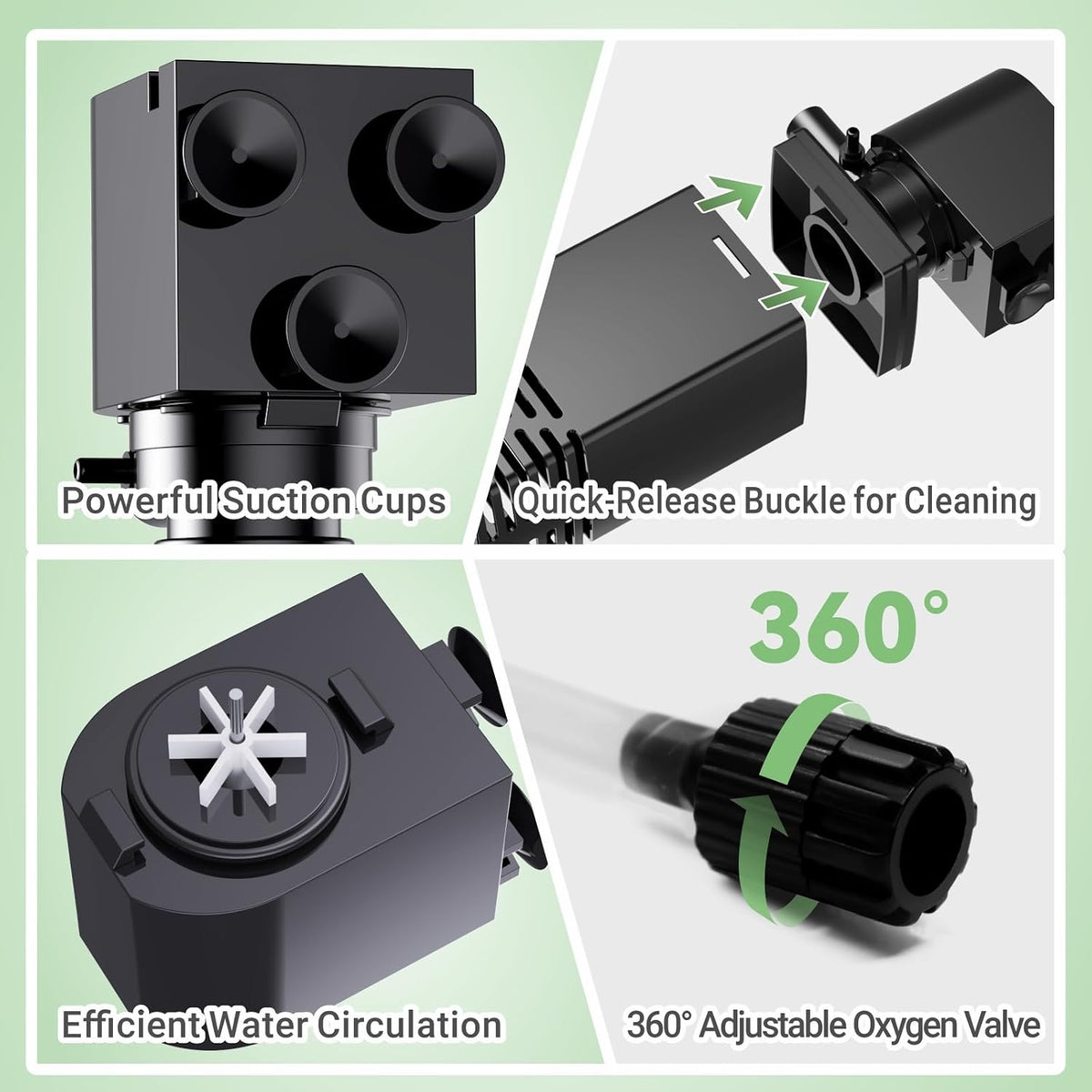 Aquarium Internal Filter, Quiet Fish Tank Filter Pump, Medium-15W