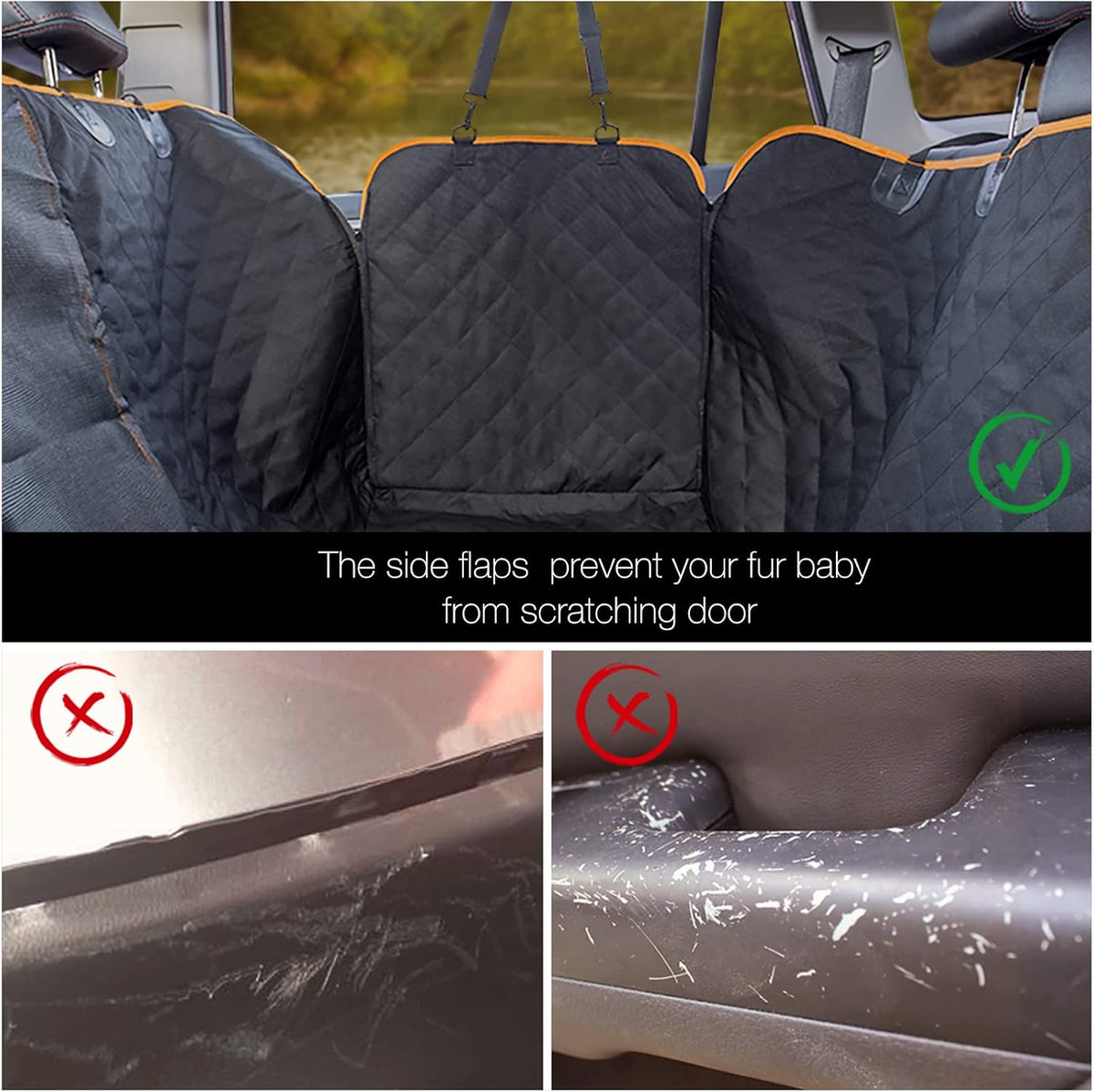 Dog Seat Cover for Pickup Trucks, 900D Heavy Duty Truck Back Seat Cover for Dogs, Waterproof & Non-Slip Pet Car Seat Cover, Fits Ford F150 F250 Ram 1500 GMC Sierra Chevy Silverado Crew Cab