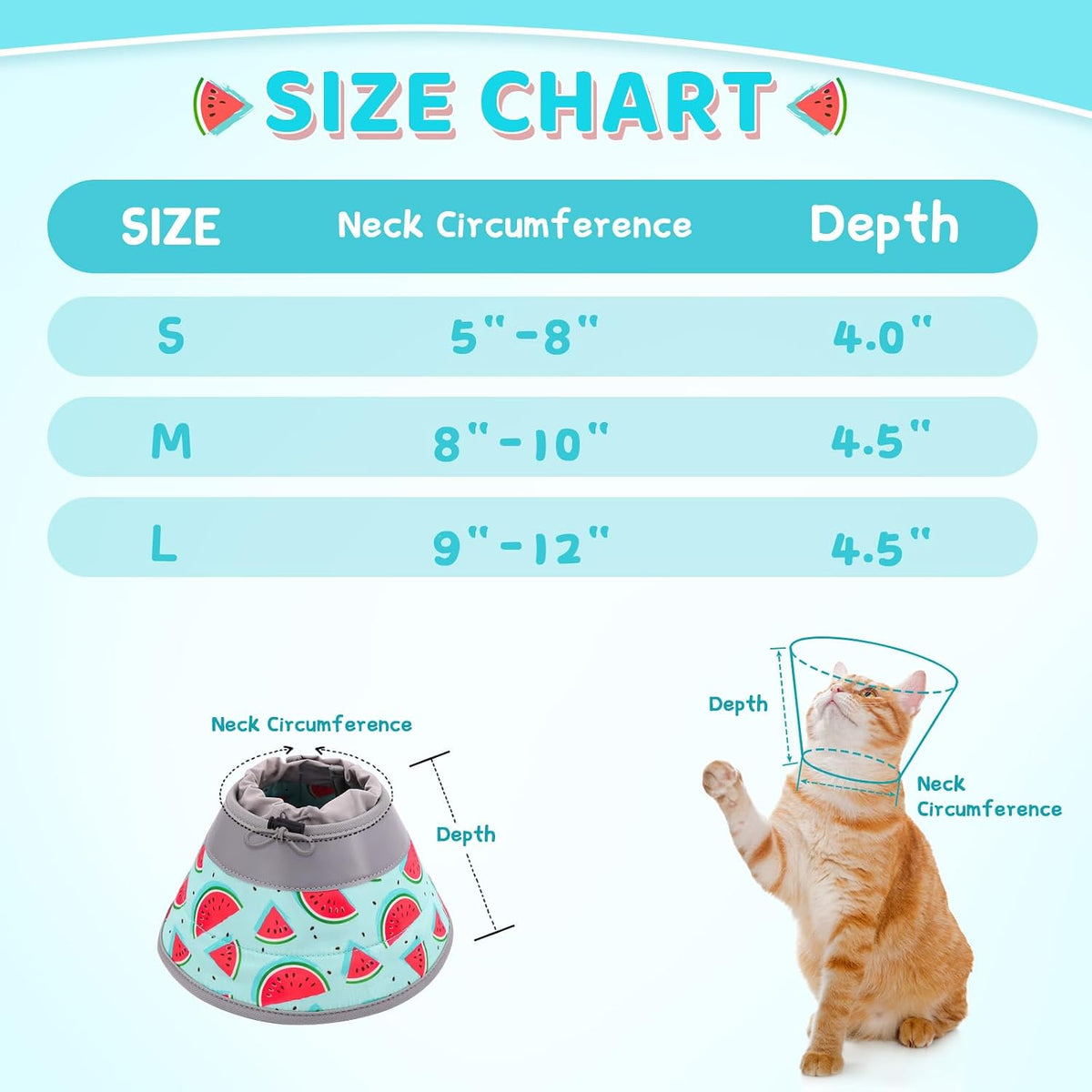 Cat Cone Collar Soft to Stop Licking, Adjustable, Foldable Lightweight Kitten Cones After Surgery Recovery for Cats & Kittens, Cat Cone Alternative, Easy Eating (Blue, S)