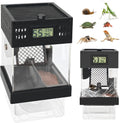 Pre-Assembled Jumping Spider Enclosure,Spider Enclosure with Thermometer and Self-Humidifying Device,Insect Terrarium with All-Side Ventilation, Praying Mantis Habitat,Includes a Hideout.