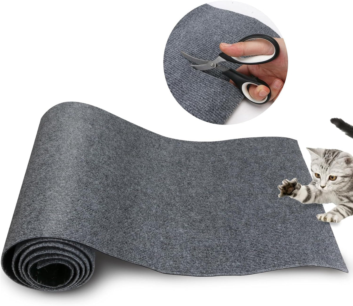 Cat Scratch Mat 78.7"x15.8",Replacement Cat Scratching Post or Scratch Pad,DIY Cat Tree Shelf,Decoration Cat Tower,Protector Couch Furniture or Wall (Black)