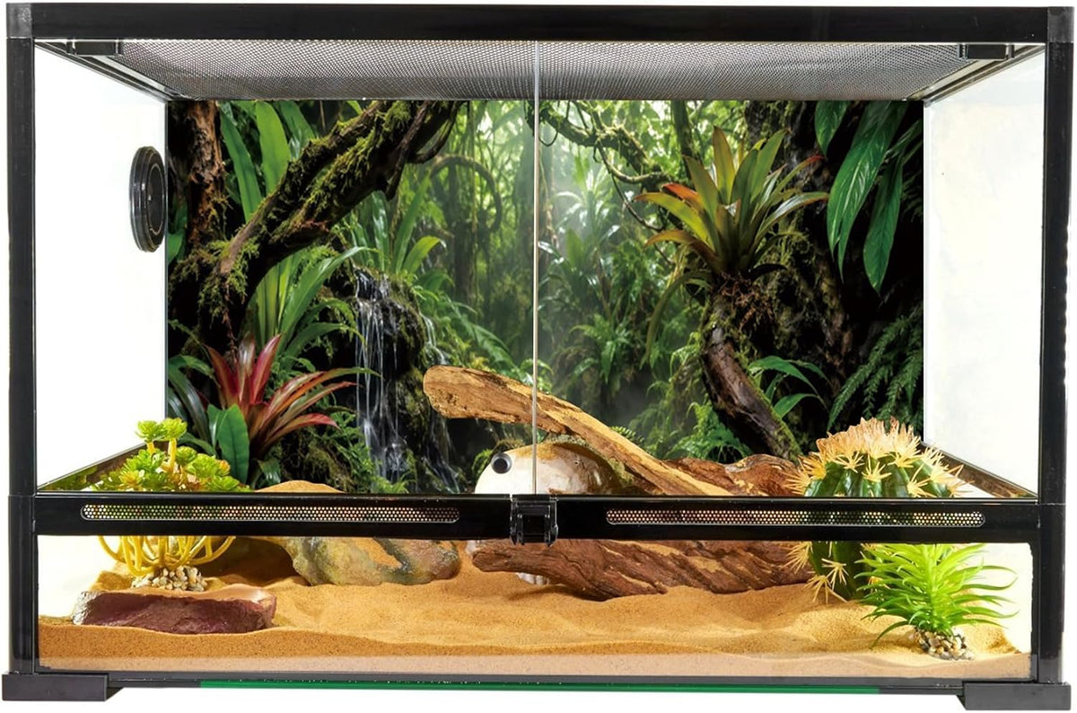 Rainforest Waterfall Reptile Habitat Background 72x24 In Terrarium Backdrop