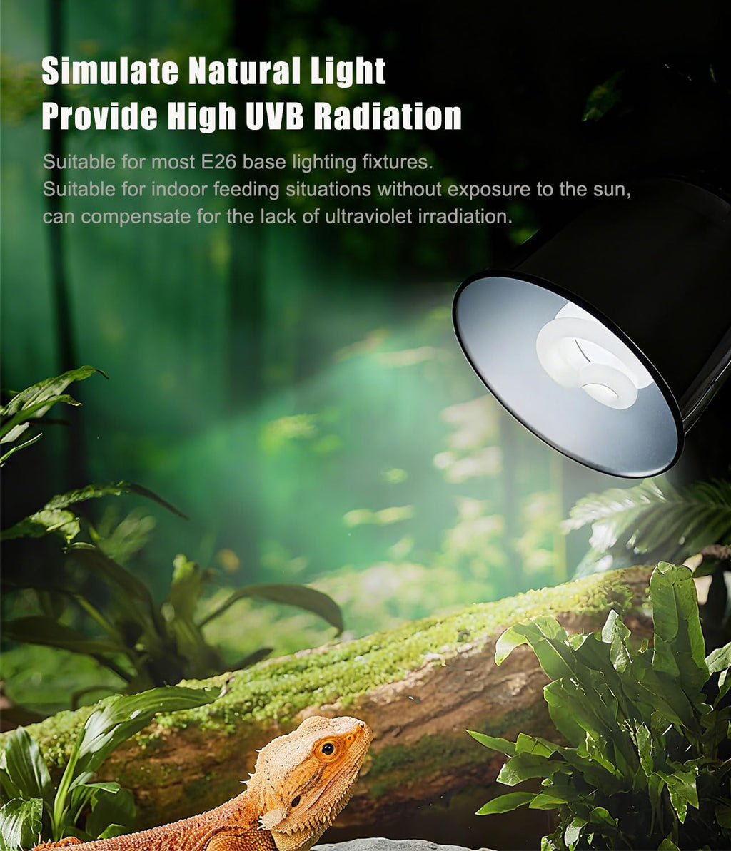 2 Pack E26 5.0 UVA UVB Reptile Light Bulb