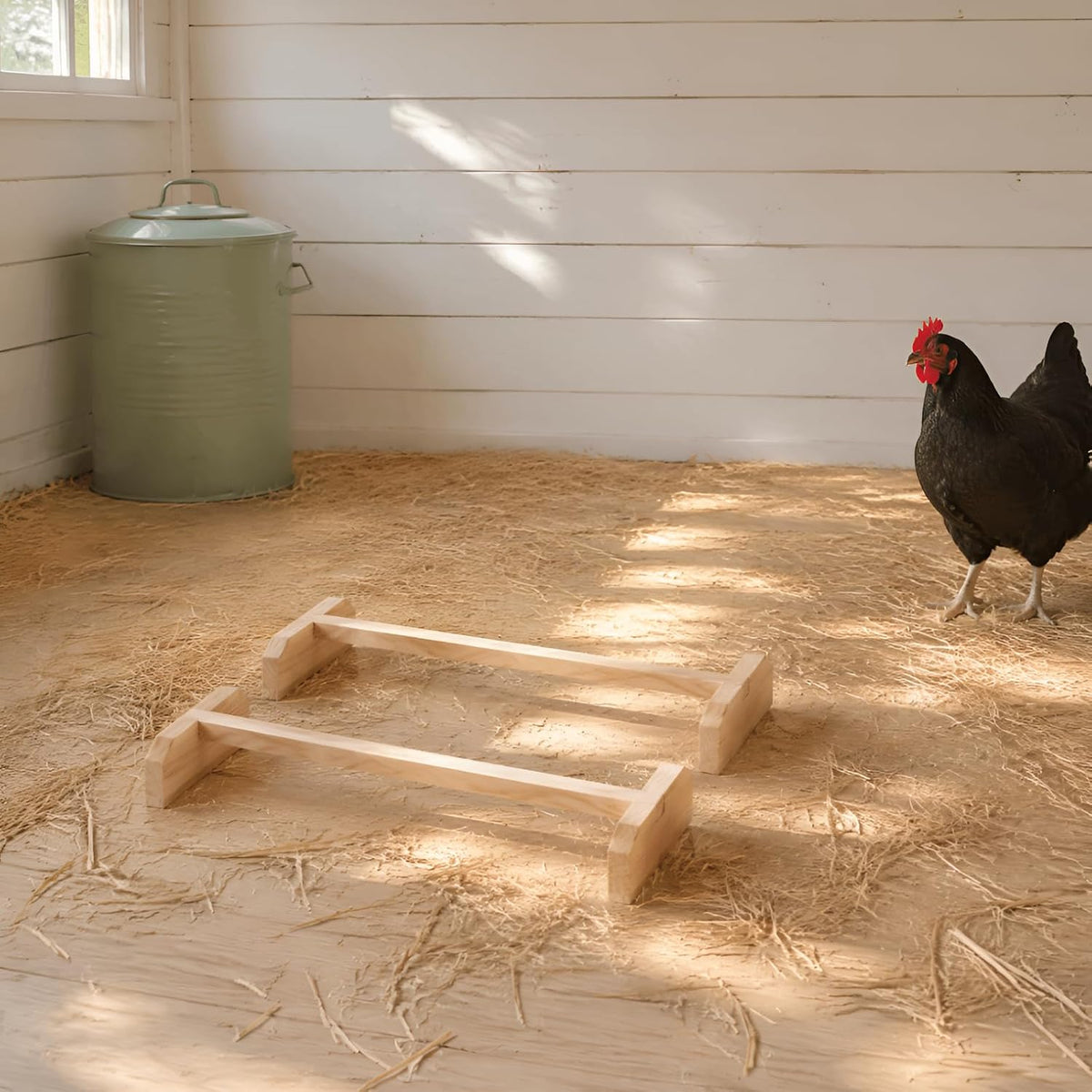 Wooden Chicken Roosting Bar, 2 Sets