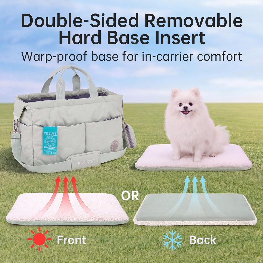 Macaron Cloud Pet Carrier Bag for Small Dogs and Cats, Lightweight&Soft Puppy Carrier with Large Pocket, Breathable Pet Travel Carrier，ups to 14lbs (Pea Green)